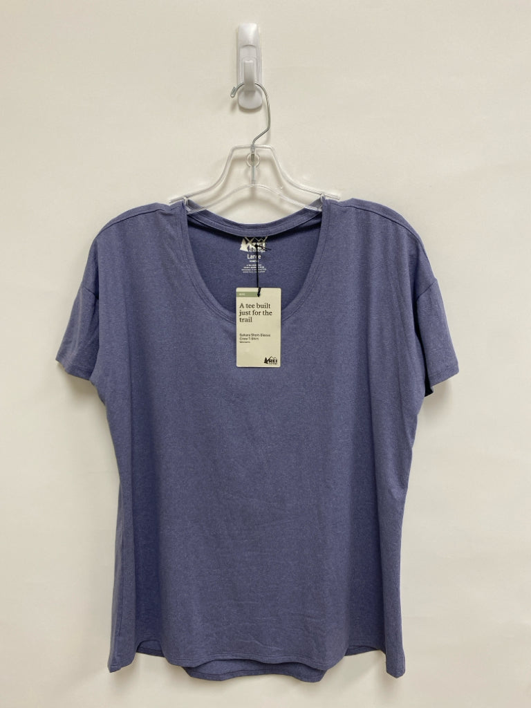 NWT REI Size L Dark Blue Heather Short Sleeve Ladies Top