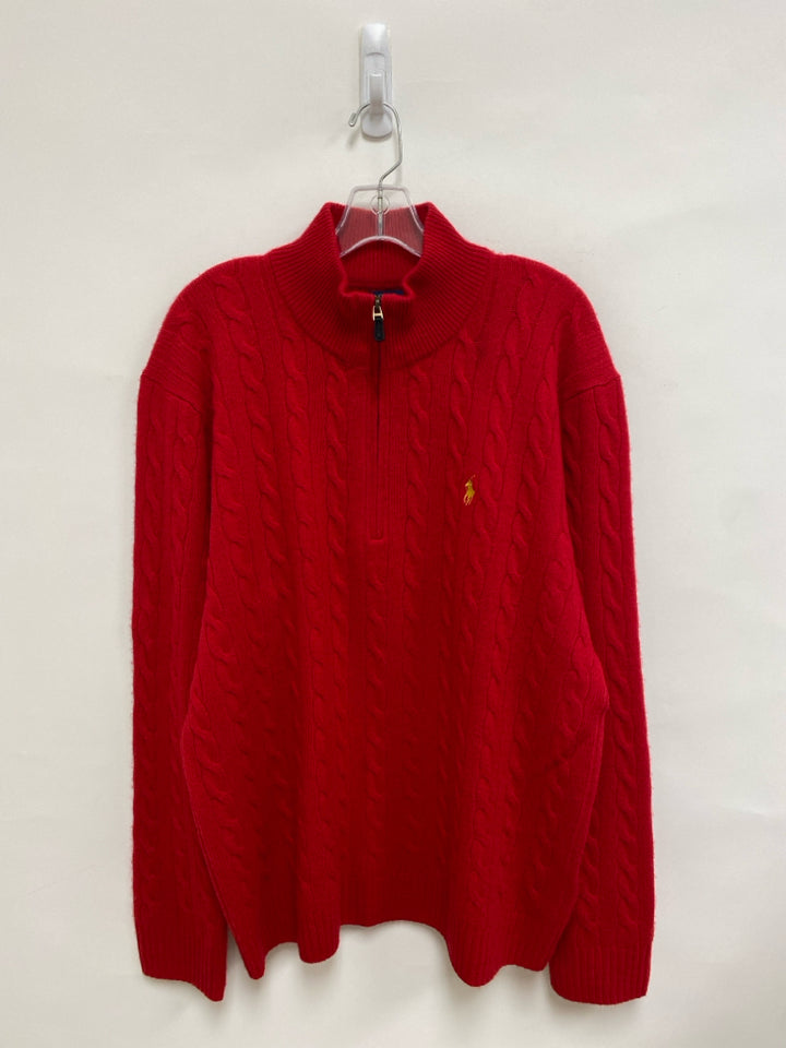 Polo Size XXL Red Cable Knit Wool Blend Men&