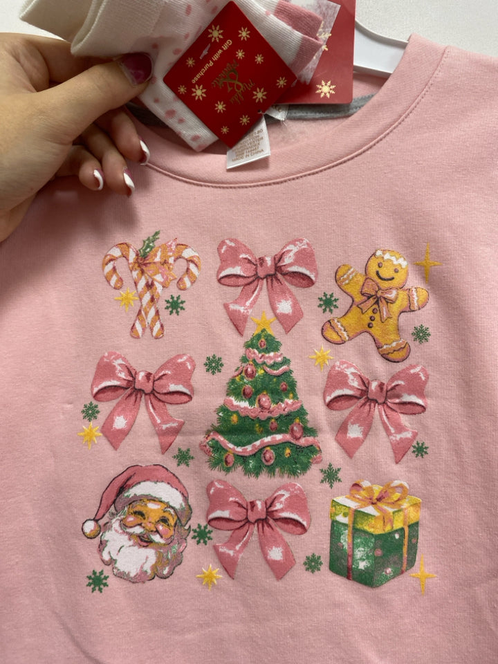 NWT SIZE 12 Pink Gray Christmas Girl&