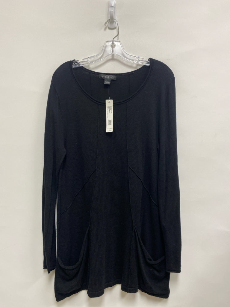 NWT August Silk Size L Black Tunic Ladies Sweater