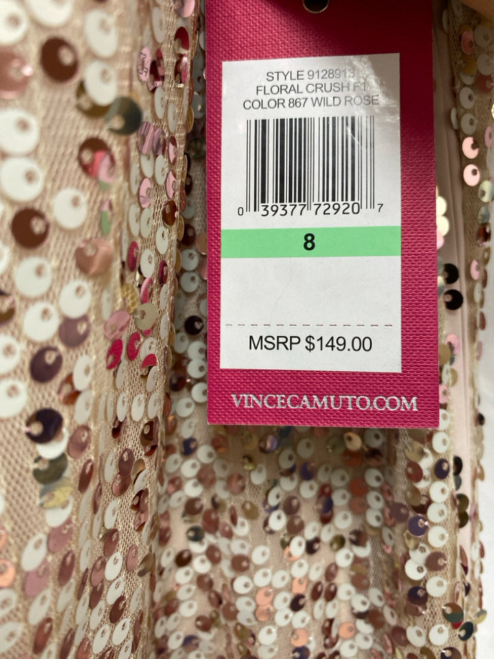 NWT VINCE CAMUTO Size 8 Pale Peach Sequins Ladies Dress