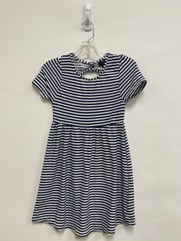 SIZE 7 White Navy Stripe Girl&