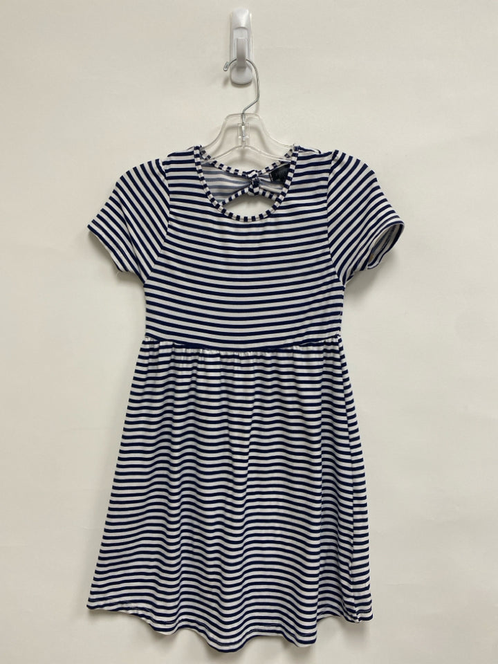 SIZE 7 White Navy Stripe Girl&