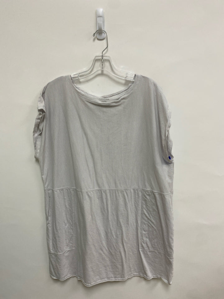 Eileen Fisher Size XL White Gray Striped Ladies Top