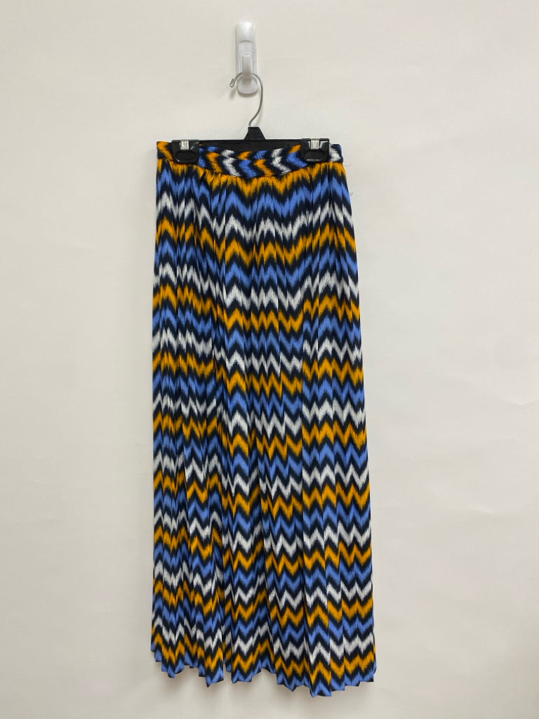 Michael Kors Size XXS Yellow/White Navy Zig Zag Ladies Skirt