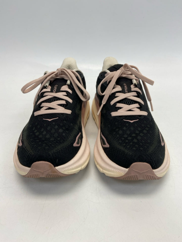 Hoka  Size 7 Black Blush Lace-up Sneakers