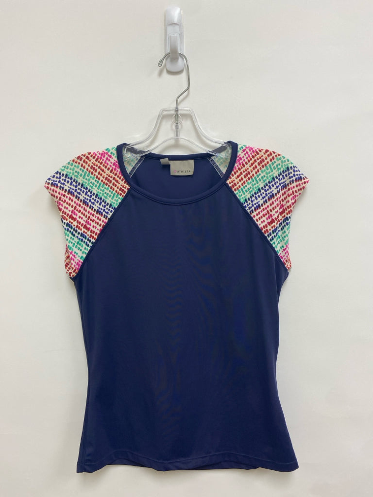 Athleta Size S Navy Green/Red Athletic Top