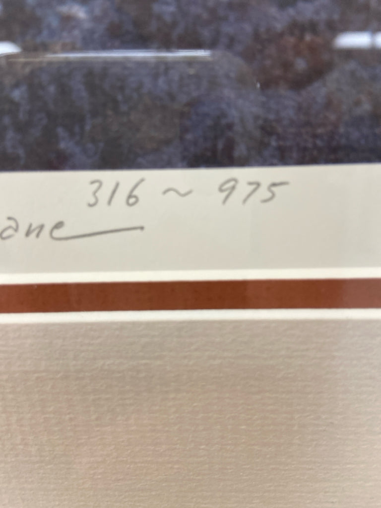 Brown Gold/Blue Scene Framed Art