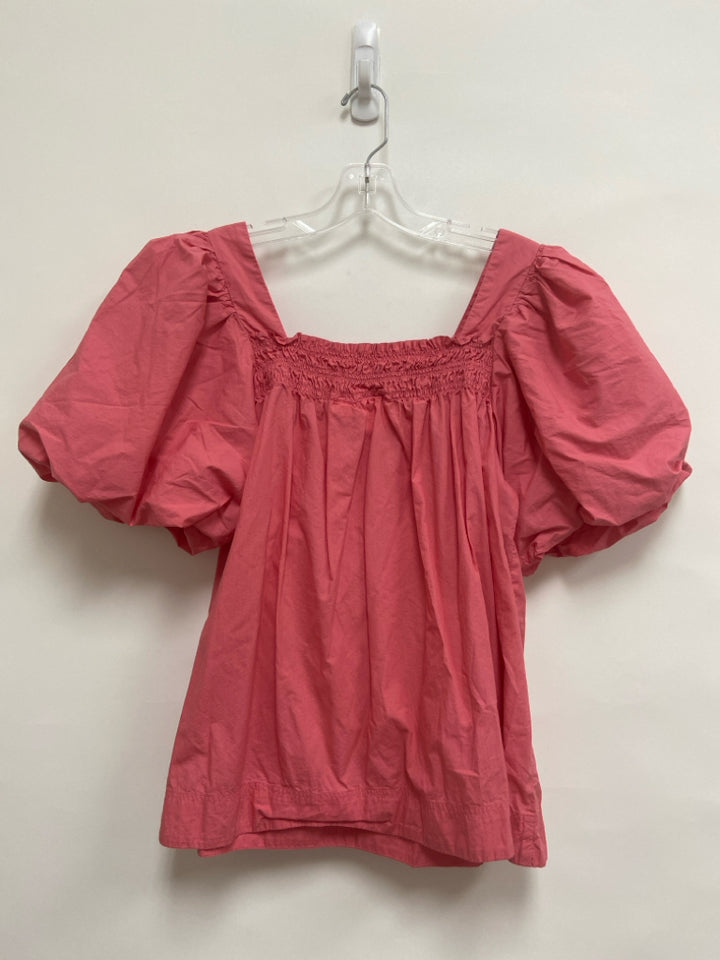 Maeve Size L Rose Puff Sleeve Ladies Top