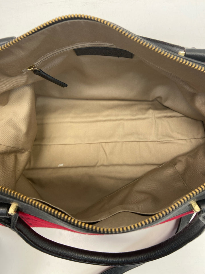 Talbots Red Black Handbag