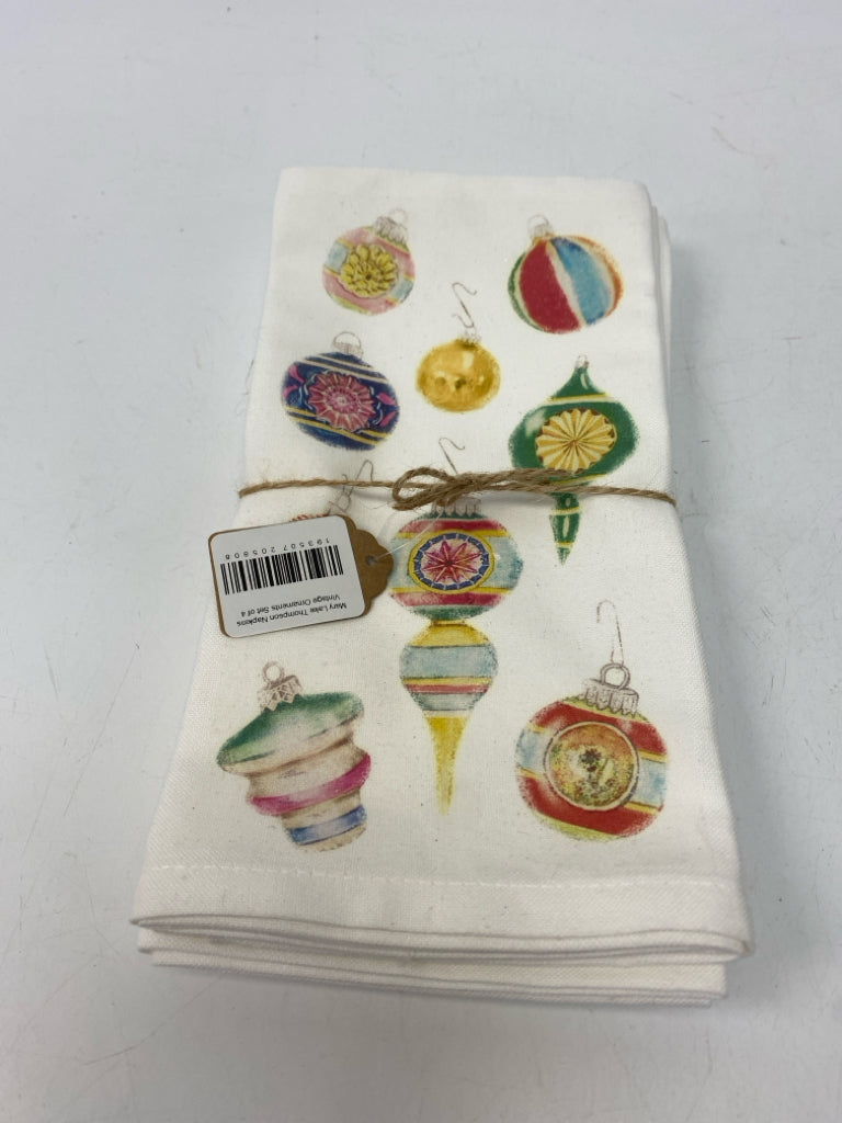 NWT White Multi Color Ornaments Cotton Christmas