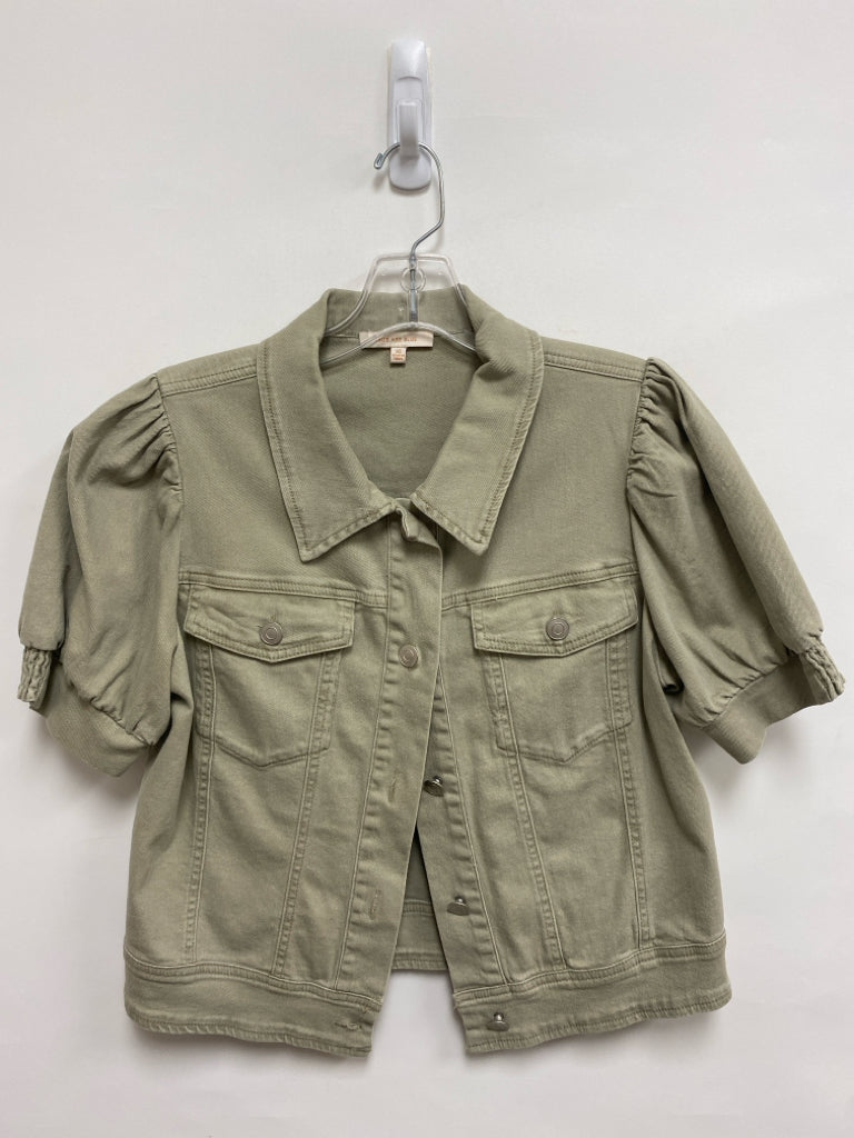 Skies Are Blue Size XS Beige Short Sleeve Denim Ladies Jacket