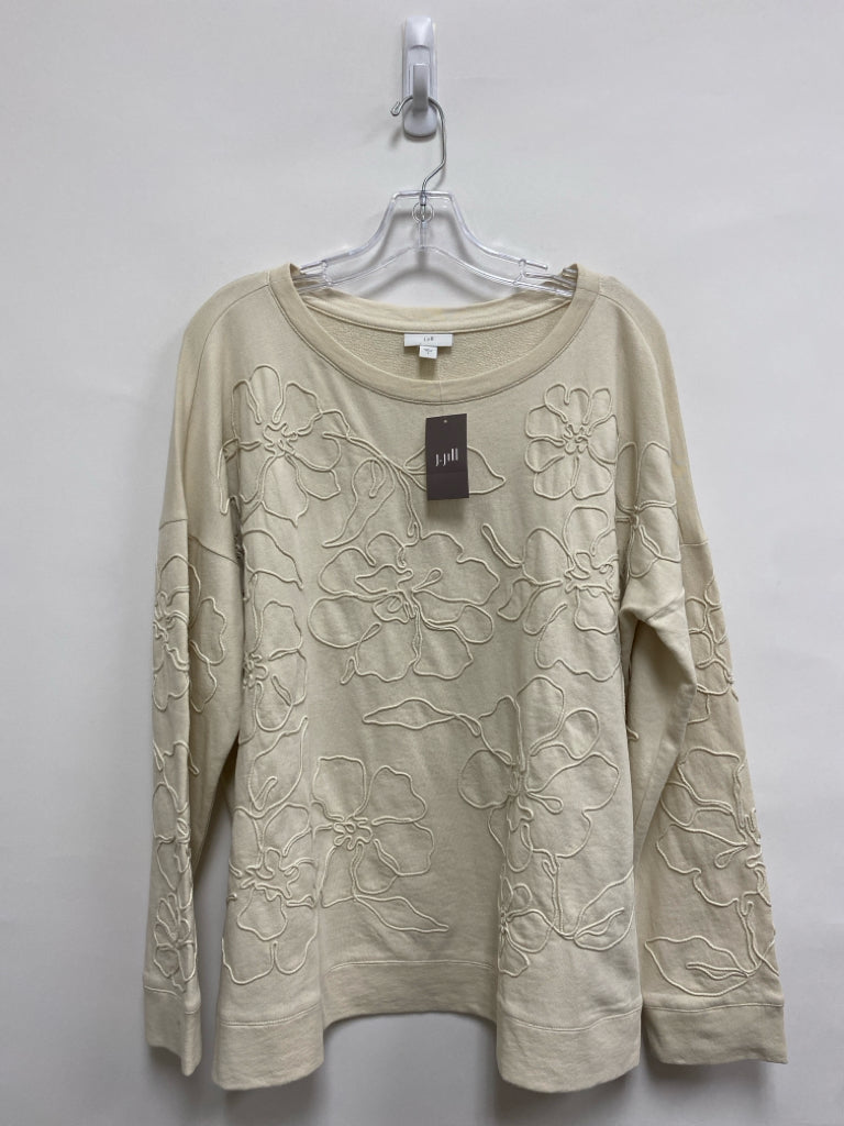 NWT J Jill Size L Cream Floral Long Sleeve Ladies Top