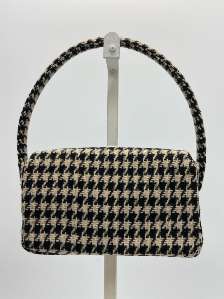 ANINE BING Tan Black Houndstooth Handbag