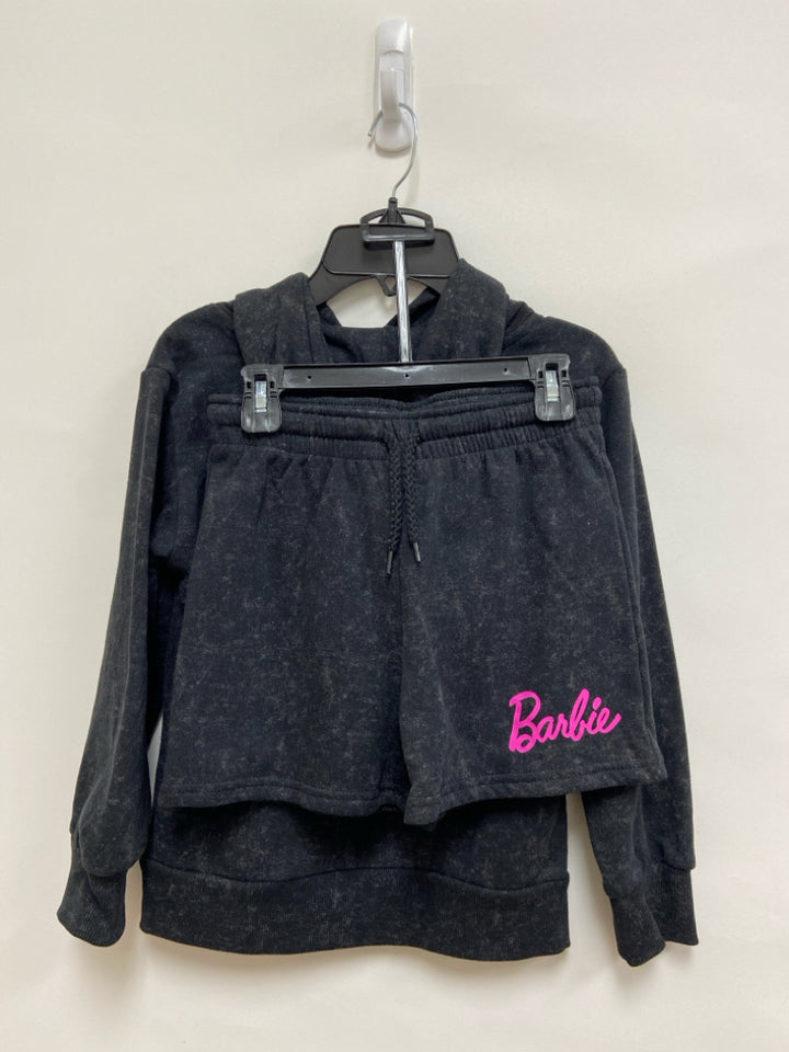 NWT Barbie SIZE 7/8 Charcoal Hot Pink Logo Hooded Girl&
