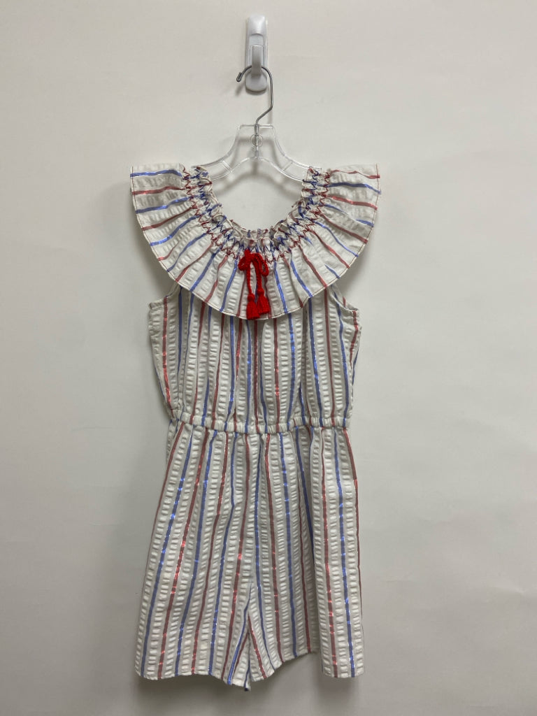 Bonnie Jean SIZE 16 White Red/Blue Stripes Sleeveless Girl&