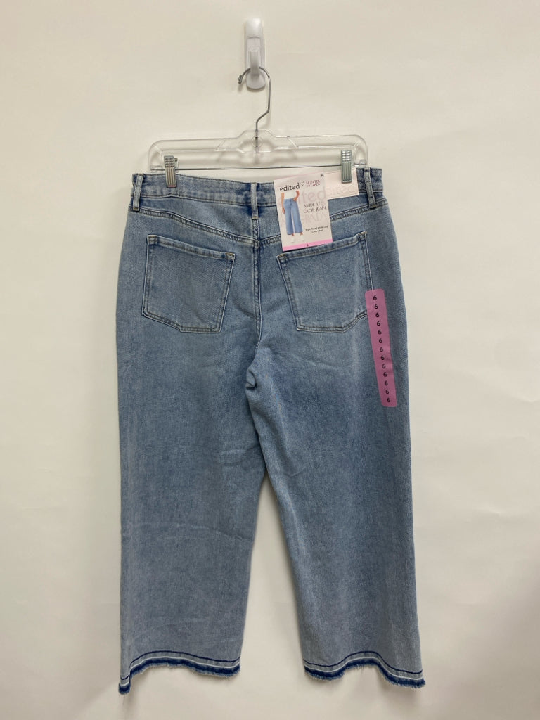 NWT Size 6 Dusty Blue Cropped Fringe Ladies Jeans