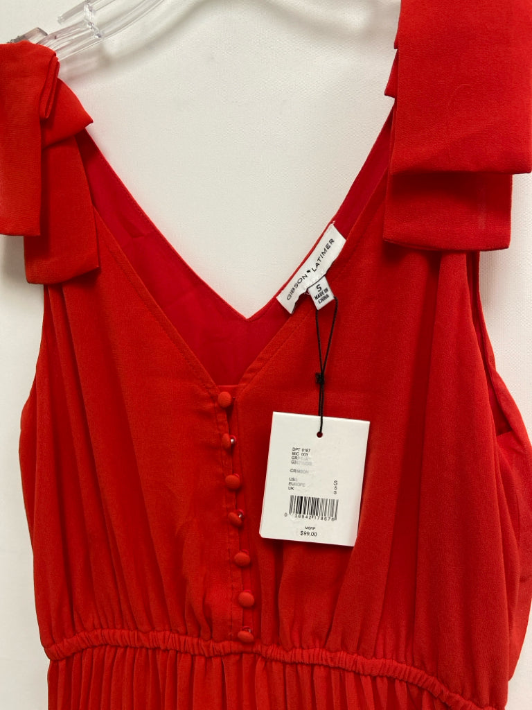 NWT Gibson/Latimer Size S Red Pleated Sleeveless Ladies Dress