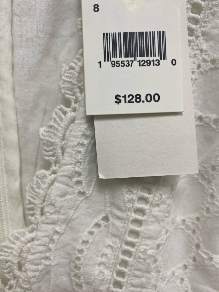 NWT French Connection Size 8 White Sleeveless Embroidered Ladies Dress