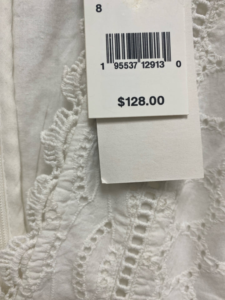 NWT French Connection Size 8 White Sleeveless Embroidered Ladies Dress
