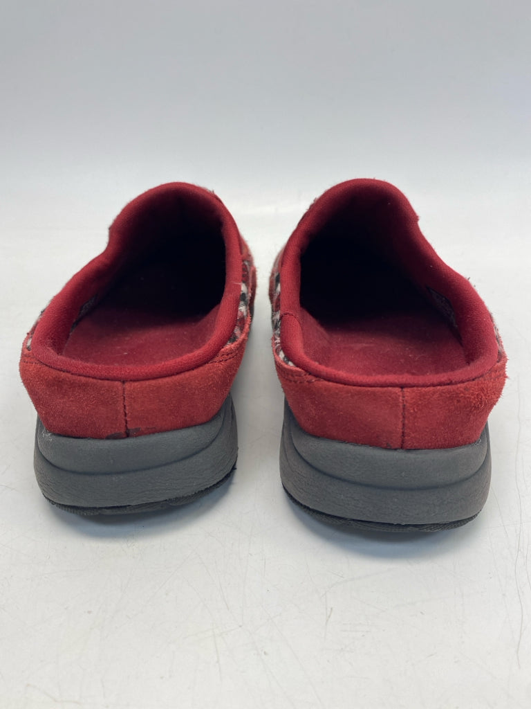 Easy Spirit US Shoe Size 8.5 Dark Red Black/Cream Plaid Flats