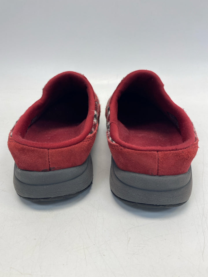 Easy Spirit US Shoe Size 8.5 Dark Red Black/Cream Plaid Flats