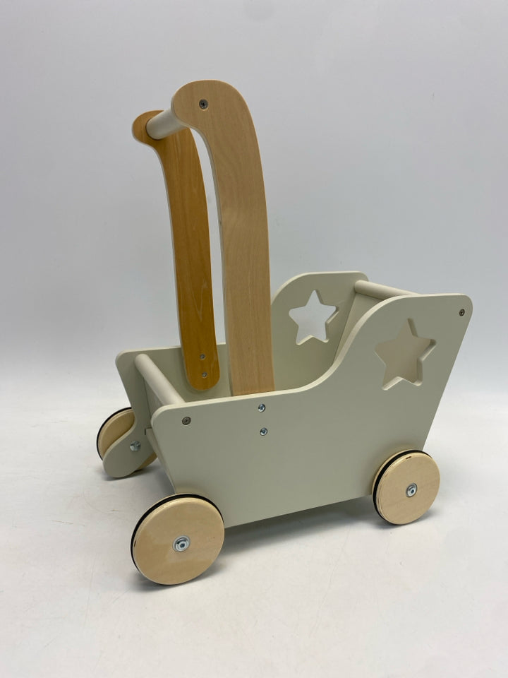 Moover Gray Natural Stars Wood Push Walking Toy