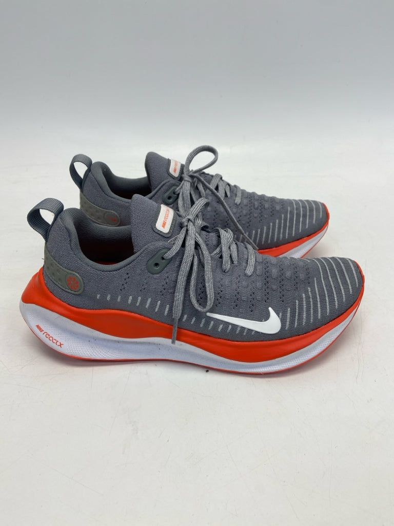 Nike US Shoe Size 8.5 Gray Orange Lace-up Sneakers