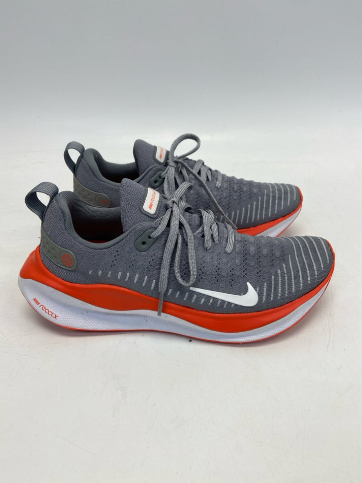 Nike US Shoe Size 8.5 Gray Orange Lace-up Sneakers