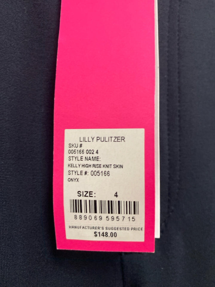 NWT LILLY PULITZER Size 4 Black Ladies Pants