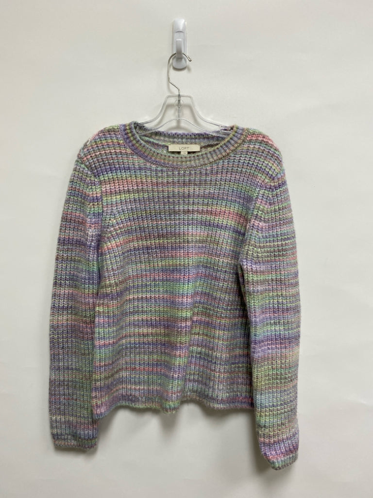 LOFT Size L Purple Pale Green Ladies Sweater