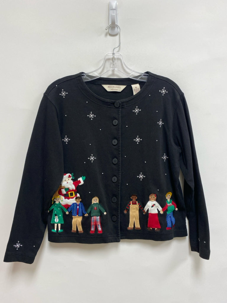 Size SP Black/Multi Christmas Button Up Petite Jacket