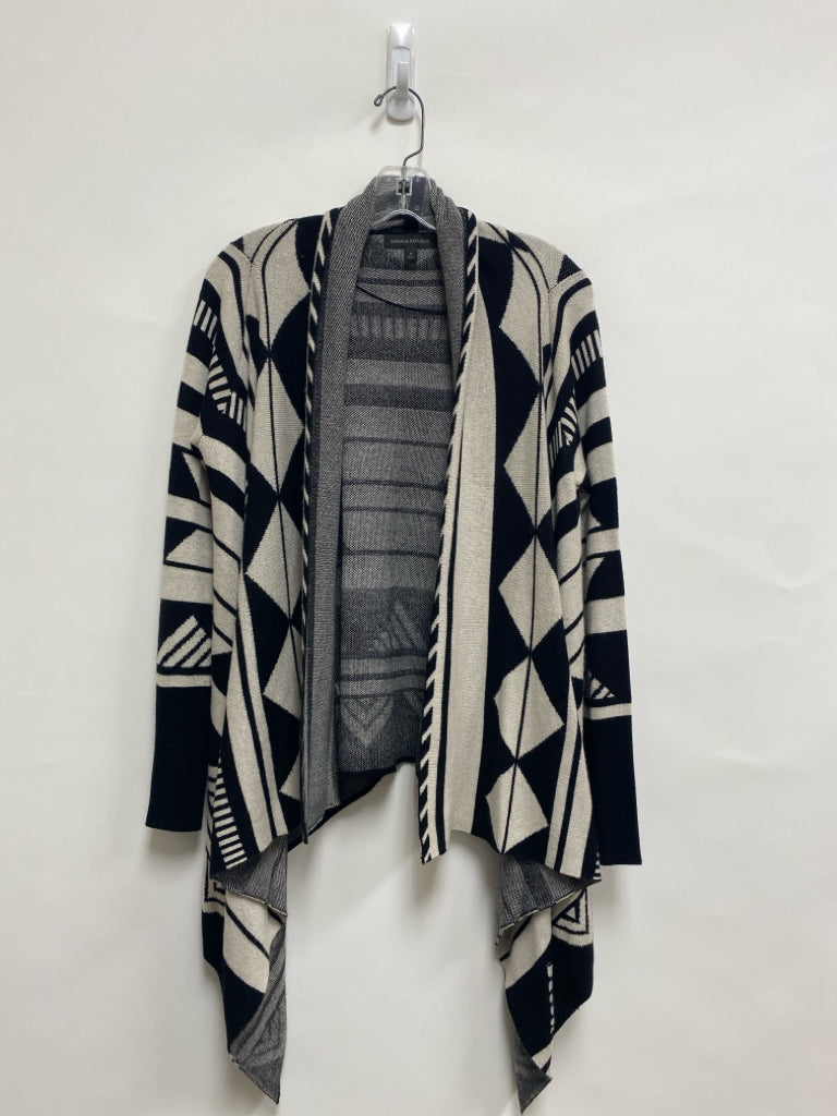 Banana Republic Size S Black/Cream Geometric Drape Ladies Sweater