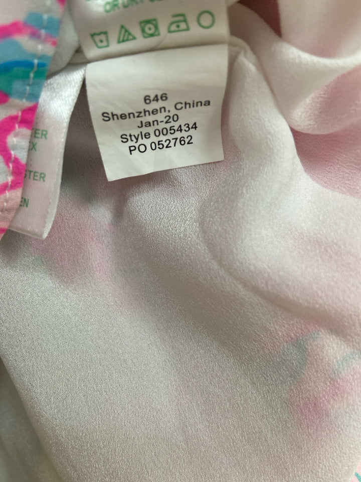 LILLY PULITZER Size 2 Pink/Blue Green/Yellow Flowers Ladies Dress