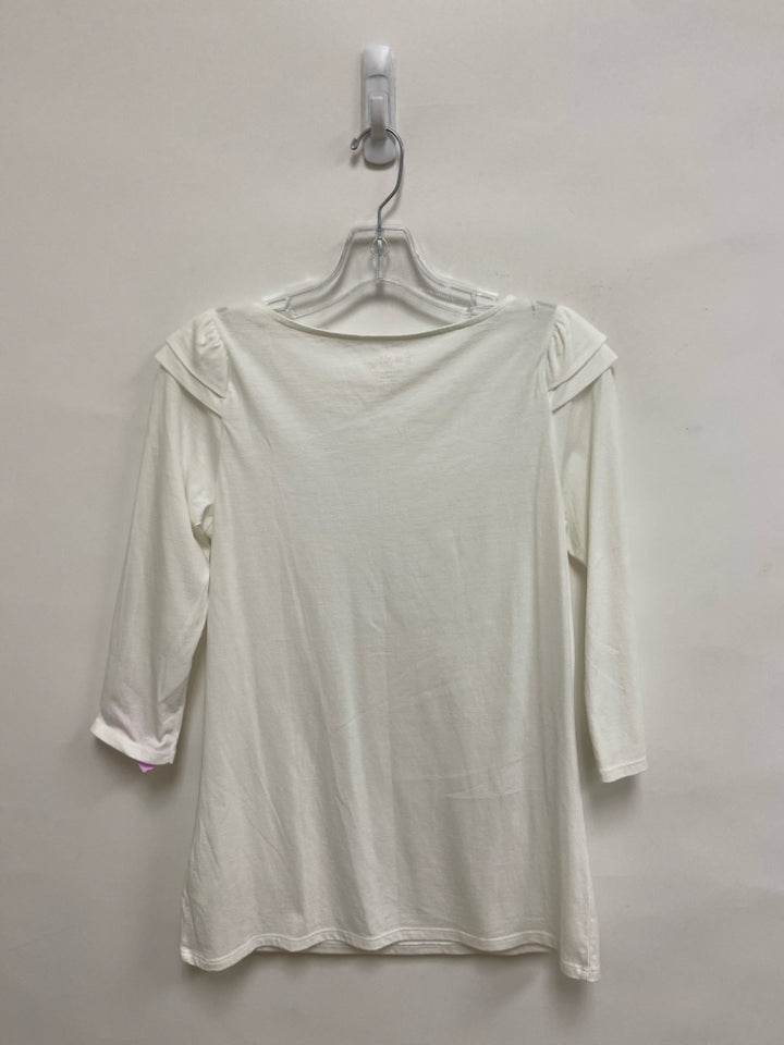 LILLY PULITZER Size M White 3/4 Sleeve Pima Cotton Ladies Top