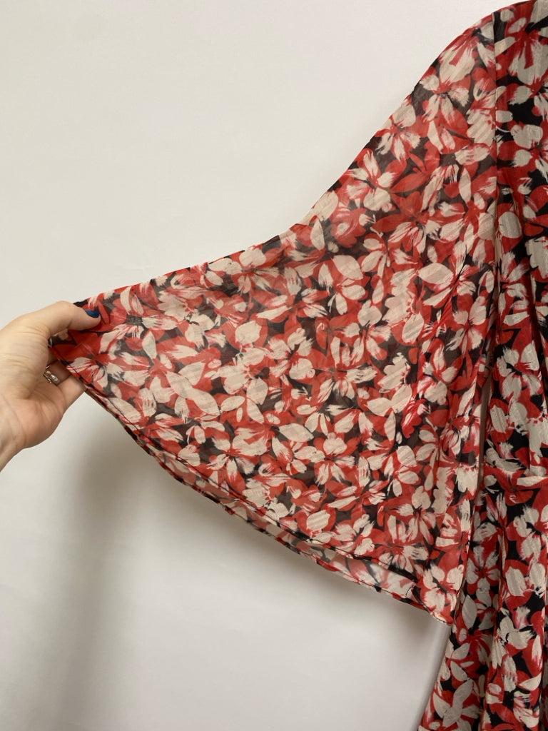 Size XS Black Cream/Red Floral Ladies Dress