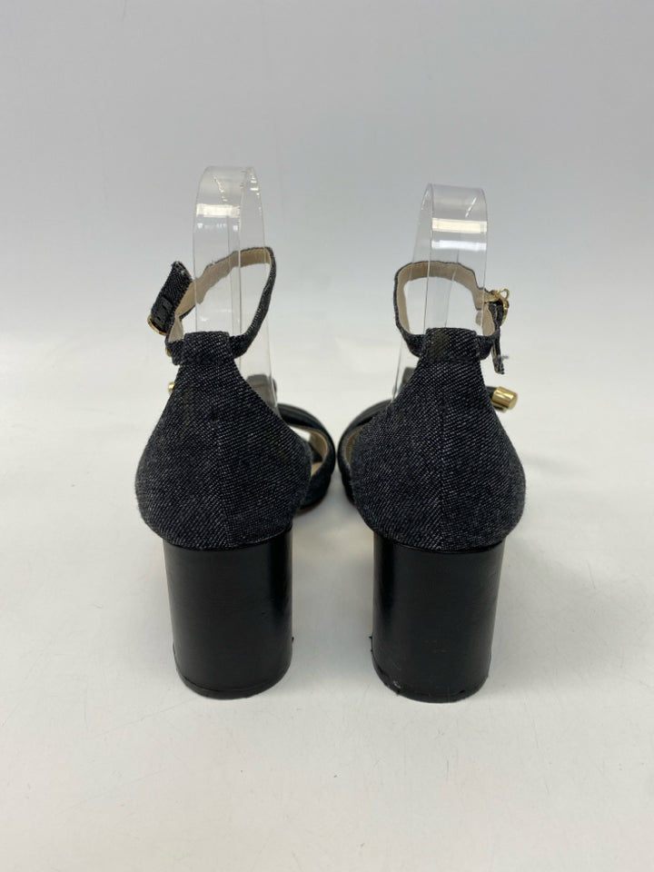 Anthropologie  Size 8 Black Knotted Denim Sandals