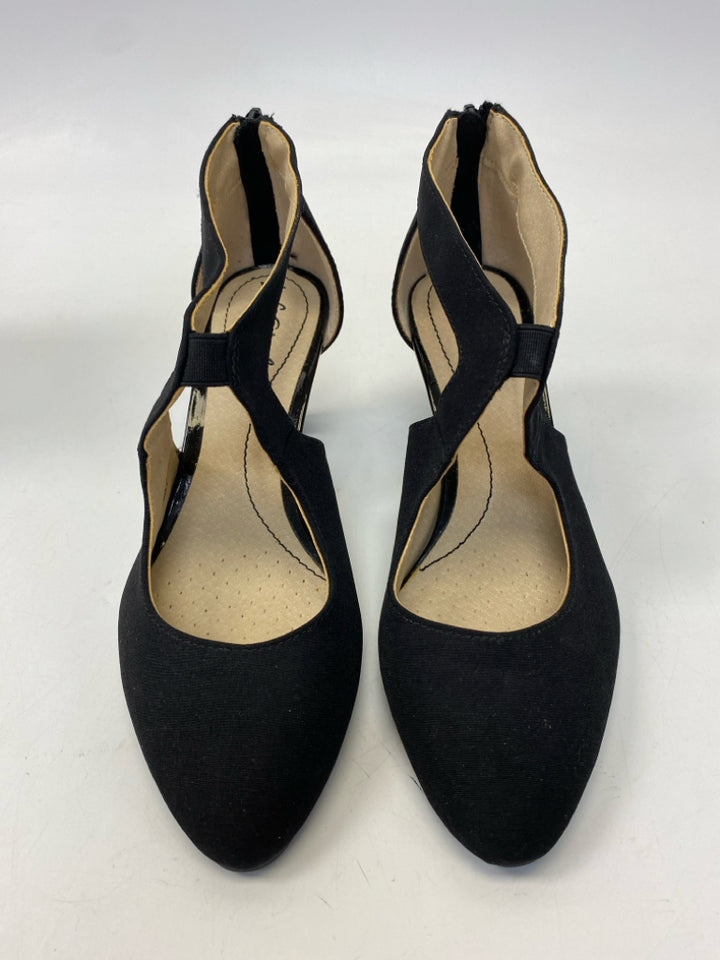 Life Stride  Size 6.5 Black Zipper Heels