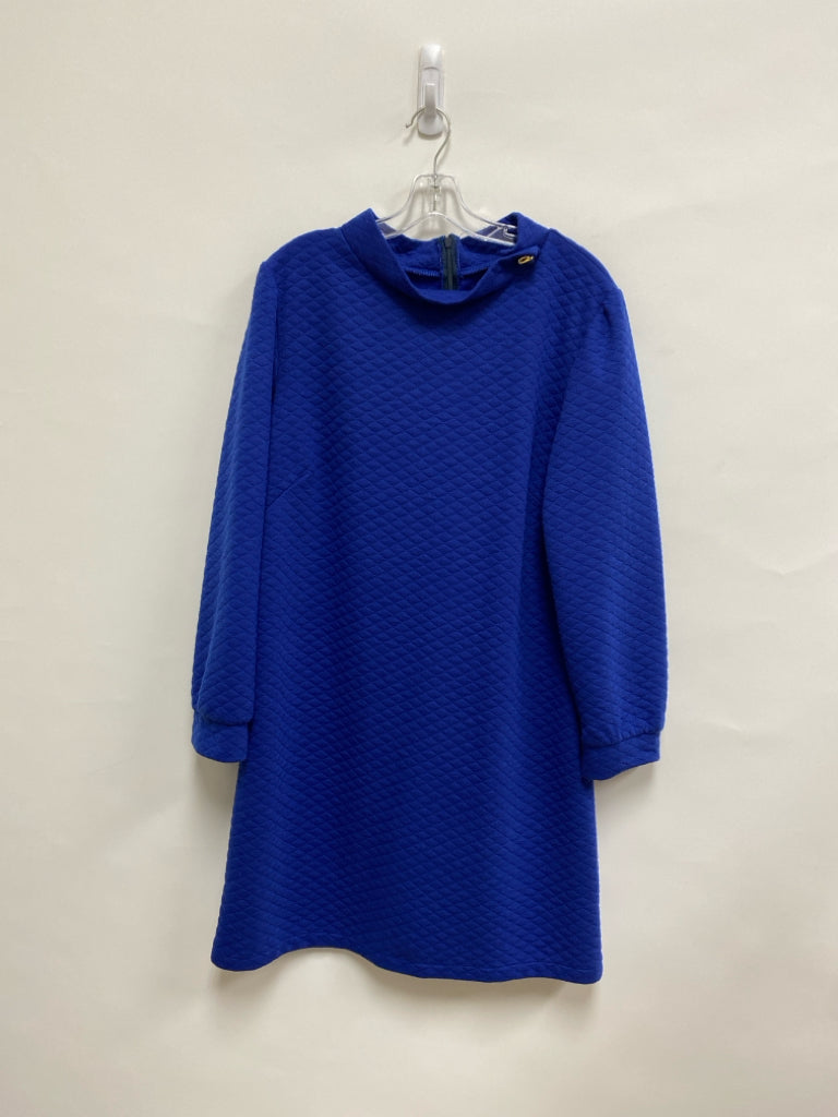Sailor-Sailor Size XL Blue Texture Long Sleeve Ladies Dress