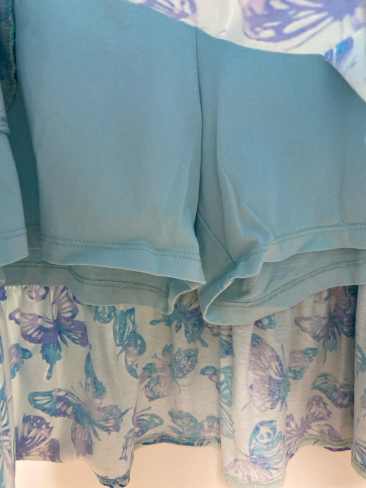Lands End SIZE 14/16+ Aqua/Purple Turquoise Butterflies Girl&