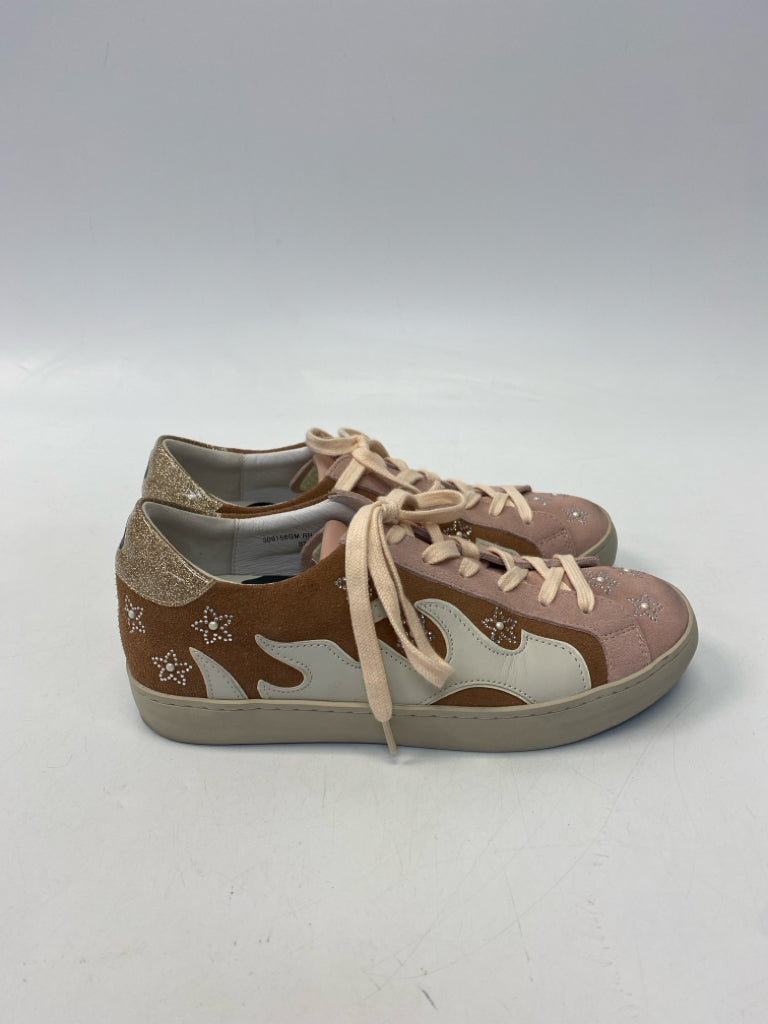 NEW/BOX Gamin  Size 37 Blush Brown/White Lace-up Sneakers
