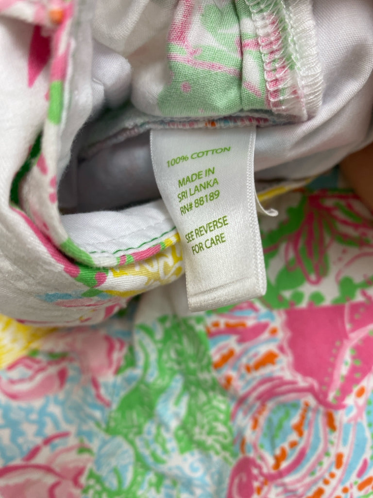 LILLY PULITZER Size 6 White Green/Pink Flowers Ladies Shorts