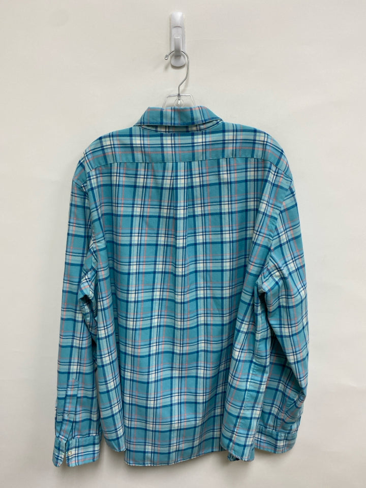 Vineyard Vines Size XXL Aqua Pink/Blue Plaid Men&
