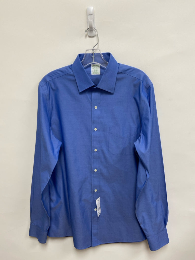 NWT Brooks Brothers Size L Blue Button Up Men&