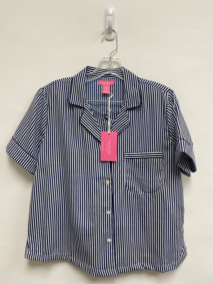 NWT Mizrahi Size S Navy White Striped Ladies 2pc Pajamas
