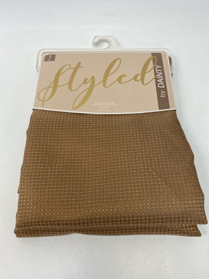 NEW Brown Waffle Shower Curtain