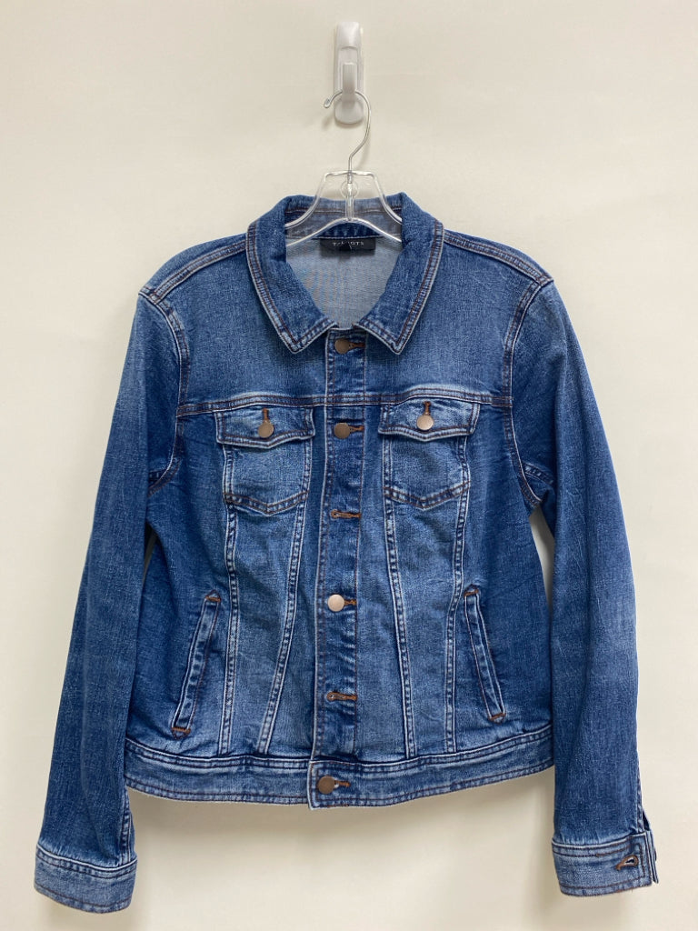 Talbots Size L Blue Button Up Denim Ladies Jacket