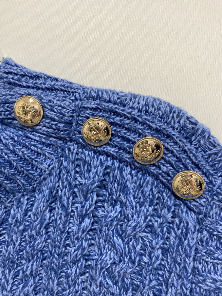 NWT Talbots Size S Blue Heather Cable Knit Ladies Sweater Vest