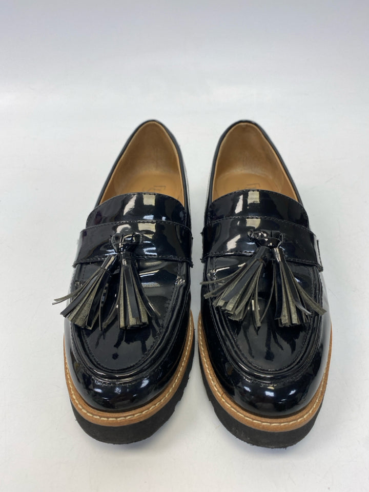Franco Sarto  Size 6 Black Tassel(es) Patent Flats