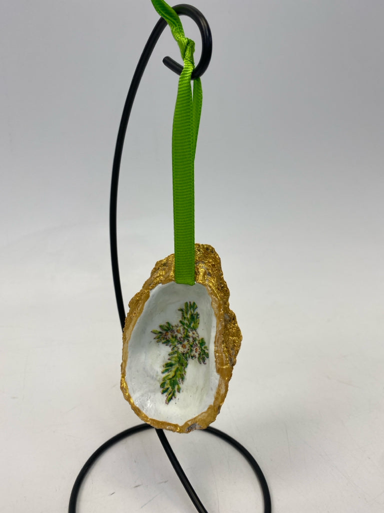 Gold Green/White Cross Ornaments